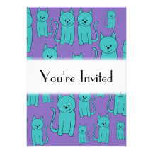Design dos gatos em cores Funky Convites