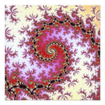 Design espiral vermelho do Fractal Artes De Fotos
