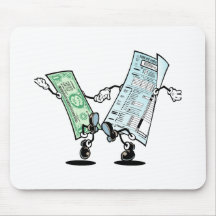Design feliz do reembolso de imposto mouse pads