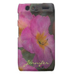 Design floral artístico com prímulas & nome motorola droid RAZR capa