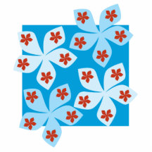 Design floral bonito, azul, vermelho e branco escultura foto