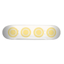 Design redondo elegante amarelo. Estilo do art dec Skate Boards