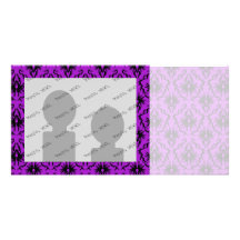 Design roxo e preto do damasco. Gothic. Cartao Com Fotos