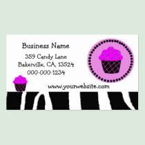 Design roxo extravagante do cupcake cartões-de-visita