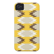 Design tribal asteca do nativo americano de Brown  Capas De iPhone 4 Case-Mate