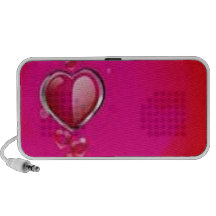 Design vermelho do coração caixinhas de som para notebook