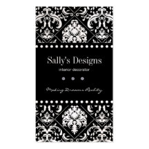 Designer de interiores preto & branco elegante do  modelo cartões de visita