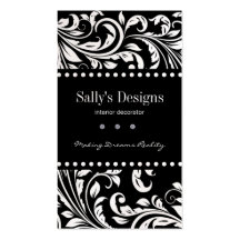 Designer de interiores preto & branco elegante do  cartões de visita