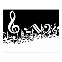 Desordem de símbolos musicais cartões postais