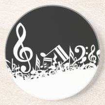 Desordem de símbolos musicais porta copo