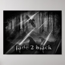 Desvanece-se o poster escuro preto da floresta 2
