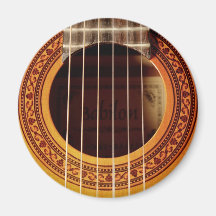 Detalhe da guitarra acústica imãs
