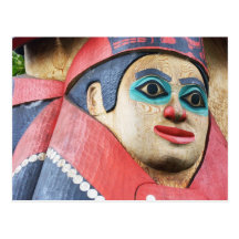 Detalhe de um Totem pólo do Alasca Cartões Postais