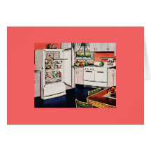 Dia das mães retro da cozinha cartoes
