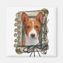 Dia dos pais - patas de pedra - Basenji Imã