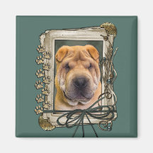 Dia dos pais - patas de pedra - Shar Pei Imã
