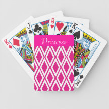 Diamantes do rosa quente e do branco cartas de baralho