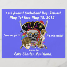 Dias Lake Charles do pirata, Louisiana. 30 cores Panfletos Personalizados