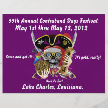 Dias Lake Charles do pirata, Louisiana. 30 cores Panfleto