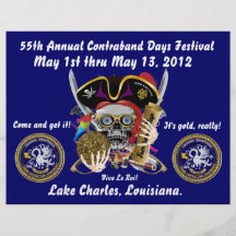 Dias Lake Charles do pirata, Louisiana. 30 cores Panfleto Personalizados