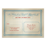 DIY branco do vintage & azul vermelho que Wedding  Convites