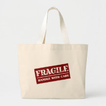 Do punho artigo frágil com cuidado bolsas para compras