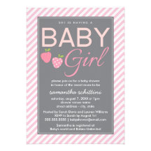 Doce cor-de-rosa & cinzento moderno da baga da men convite personalizados