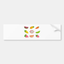 Doces gomosos dados forma frutas e legumes adesivo