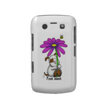Doggy bonito com guarda-chuva da flor capas blackberry bold