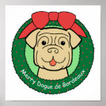 Dogue de Bordéus Natal Impressão