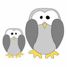 Dois pinguins bonitos. Desenhos animados Escultura De Foto
