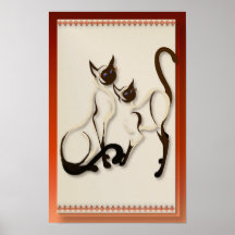 Dois posters dos gatos Siamese