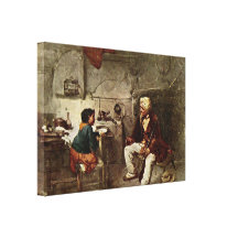 Domenico Induno - caçador ele cacciatore do IL Impressão De Canvas Esticada