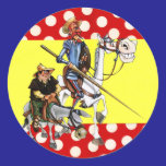 DON QUIJOTE & SANCHO & bandeira Flamenco-Espanhola autocolantes