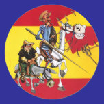 DON QUIJOTE&SANCHO - Espanhol-bandeira do moinho d autocolantes