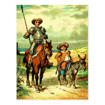 Don Quixote e Sancho Panza Cartão Postal