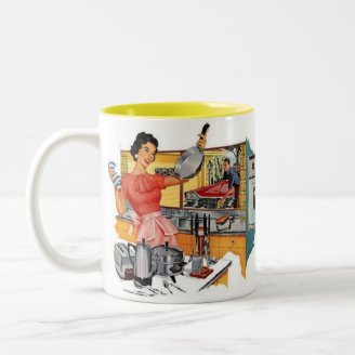 Dona de casa retro caneca