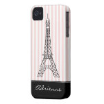 Doodle chique da torre Eiffel de Paris personaliza iPhone 4 Capas