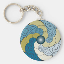 Dorado do azul do En Espiral. Chaveiro