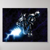 Dragão azul elétrico pôsteres