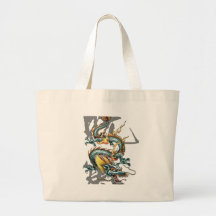 Dragão do japonês de Fuku-Riu Bolsa Para Compras