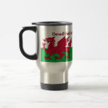 Dragão vermelho patriótico da caneca de viagem ou 