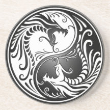 Dragões de Yin Yang Porta Copos Para Bebidas