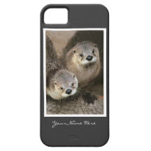 Duas lontras de rio capas de iPhone 5 Case-Mate