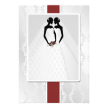 Duas noivas em vestidos nupciais que Wedding Convite Personalizado