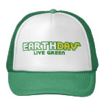 Ecologista verde vivo da paródia do Dia da Terra Bonés