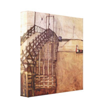 Egon Schiele - a ponte Impressão De Canvas Envolvida