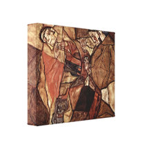 Egon Schiele - agonia (o esforço da morte) Impressão De Canvas Envolvida