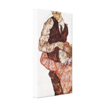 Egon Schiele - amantes Impressão De Canvas Esticadas