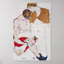 Egon Schiele - amantes Poster